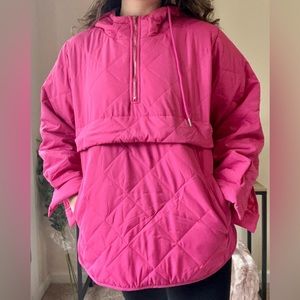 Quilted zip up half hoodie